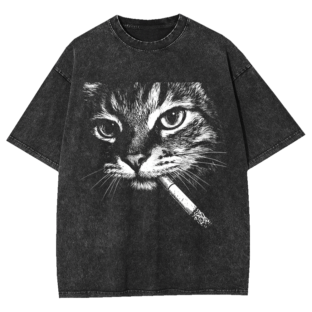 Acid Wash Vintage Graphic T Shirt - Vintage Acid Wash Herren T-Shirt mit