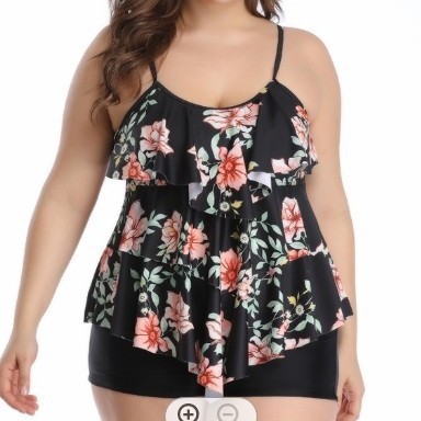 Shorts - Tankini Damen Bikini Blumenmuster Übergröße Bikinis