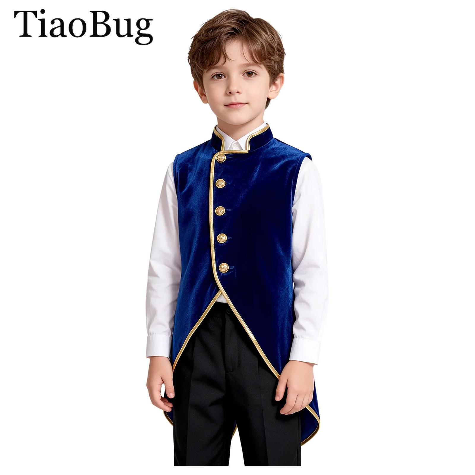 Jackets - Vintage-Mittelalter-Renaissance-Frackjacke für Jungen mit Metallic-Besatz, Viktorianische