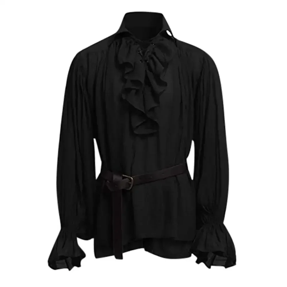 Mittelalterliche Hemden Gerüsc – Medieval Gothic Lace Up Pirate Shirt Bewertung und Preis