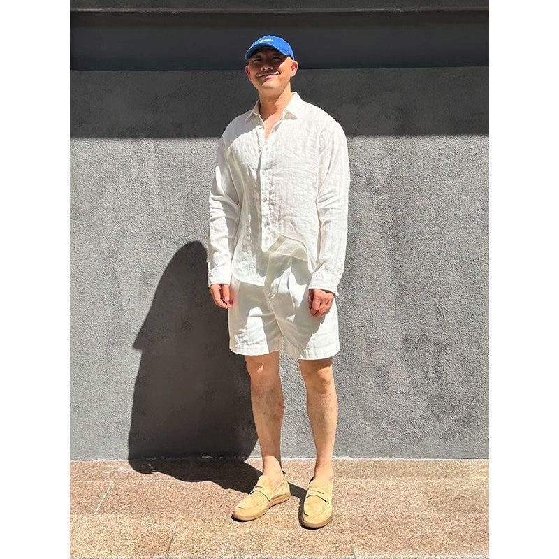 Leichtes Luxus-Leinen-Sonnensc – Mens Linen Shirt Long Sleeve Bewertung und Preis