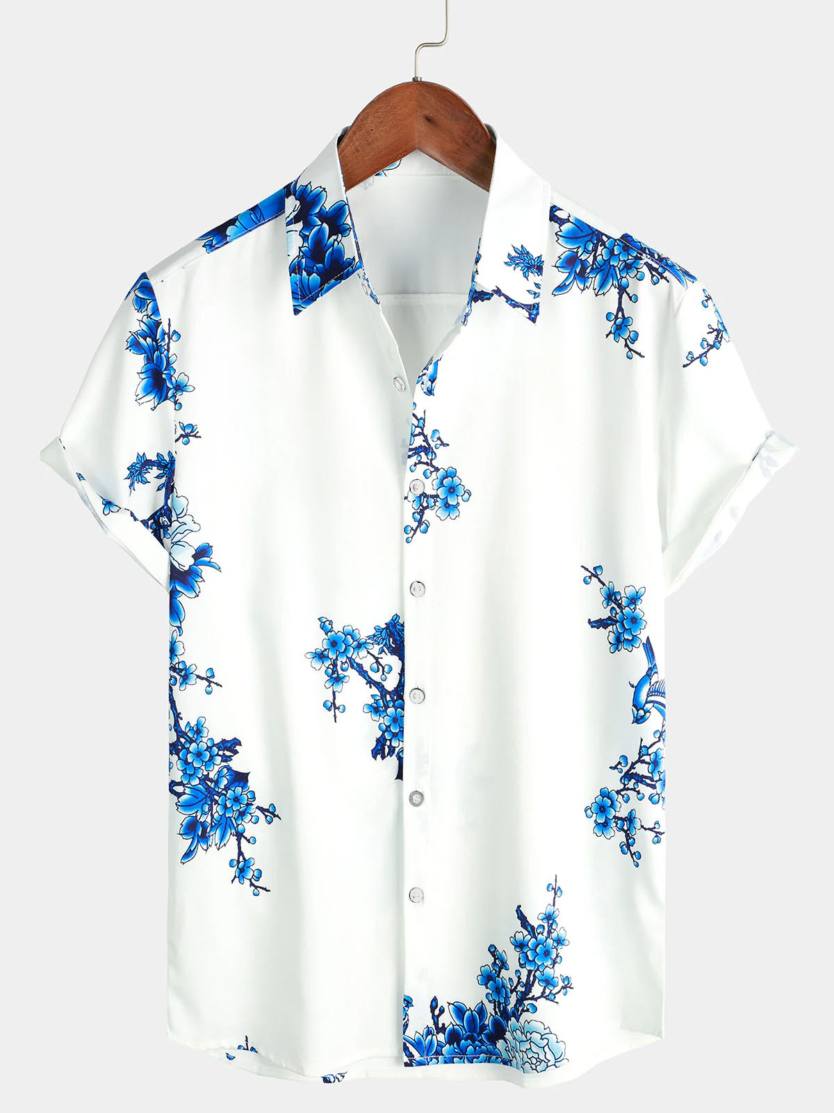 Herren Vintage Blaue Blume Som – Vintage Hawaiian Floral Shirt Bewertung und Preis