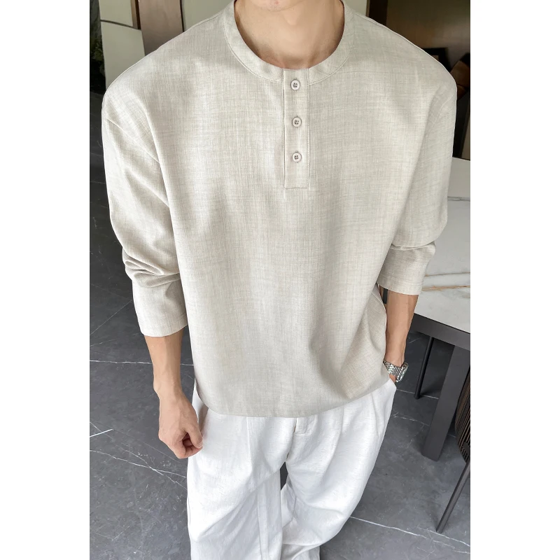 Herren Casual Faux-Leinen Henl – Mens Linen Shirt Long Sleeve Bewertung und Preis
