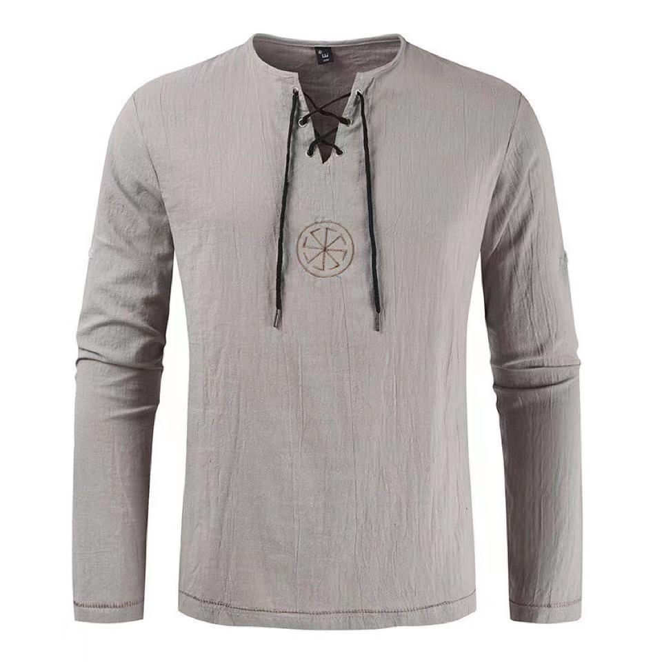 Herren Viking Vegvisir Tunika  – Mens Linen Shirt Long Sleeve Bewertung und Preis