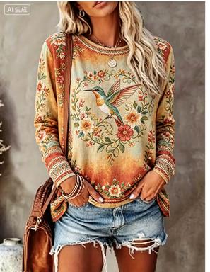 Damen Langarm-T-Shirt Vintage- – T-Shirts Bewertung und Preis