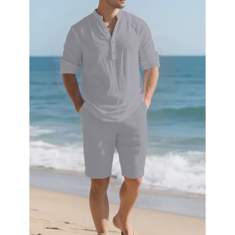 Herren Weißes Leinen-Mischgewe – Mens Linen Shirt Long Sleeve Bewertung und Preis