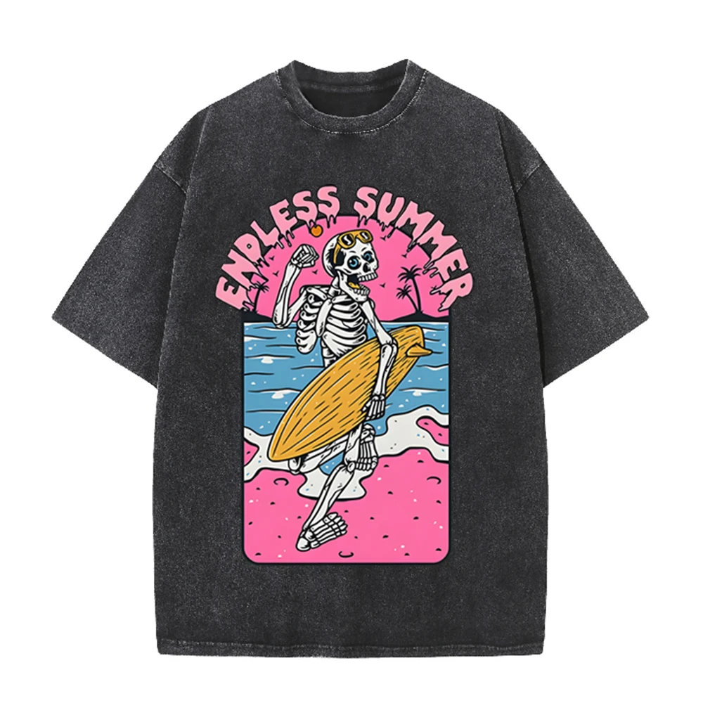 2026 Vintage Skeleton Surfer E – Acid Wash Vintage Graphic T Shirt Bewertung und Preis