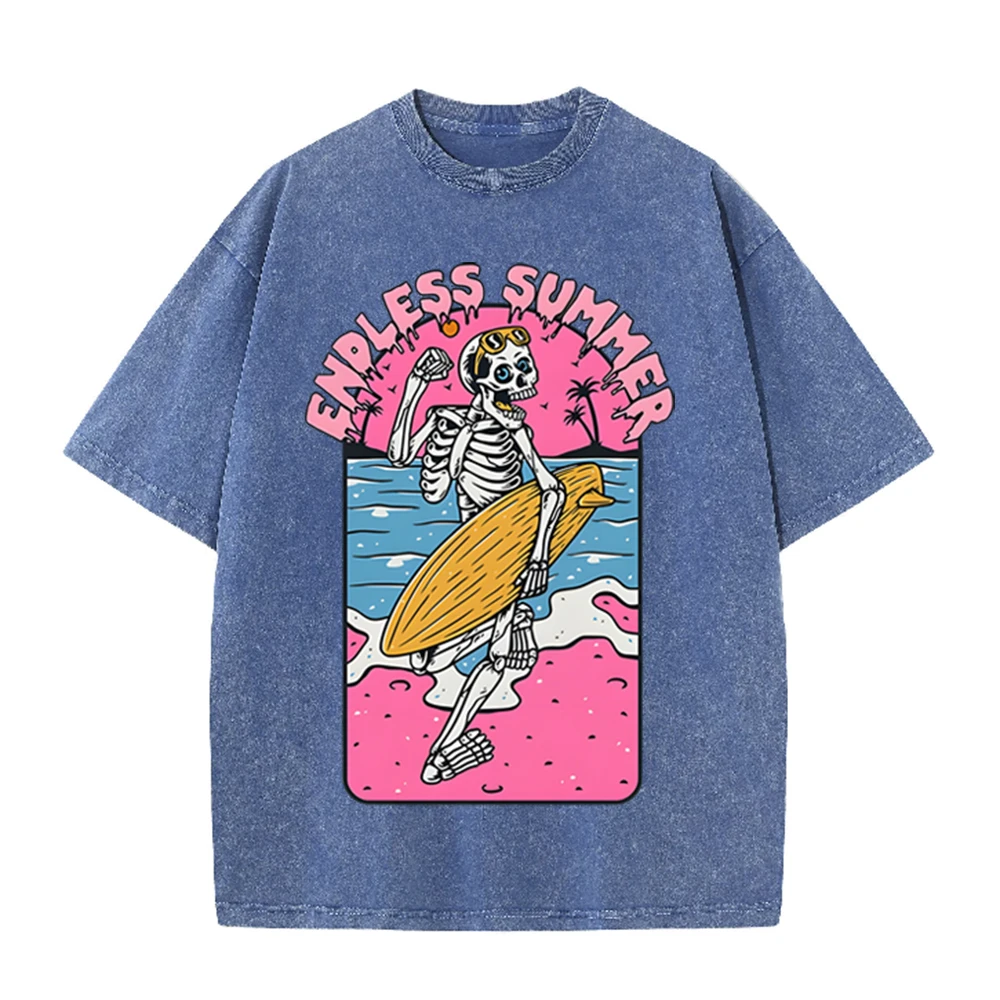 2026 Vintage Skeleton Surfer E – Acid Wash Vintage Graphic T Shirt Bewertung und Preis