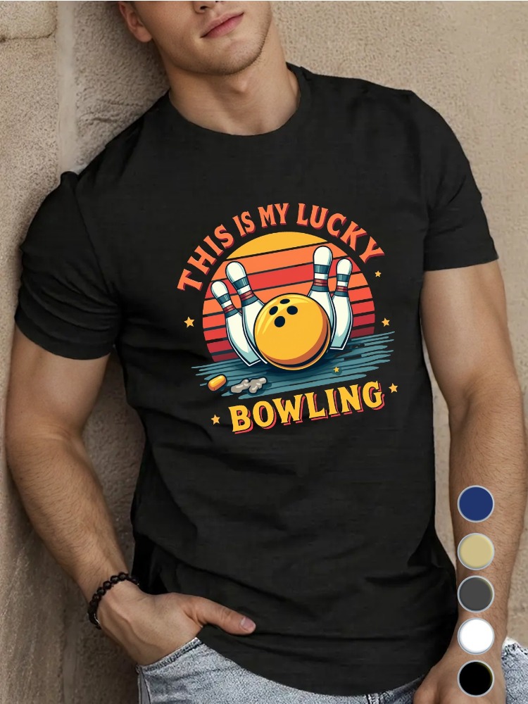 Königsblaues Herren-T-Shirt mi – Short Sleeve Bowling Shirt Retro Bewertung und Preis