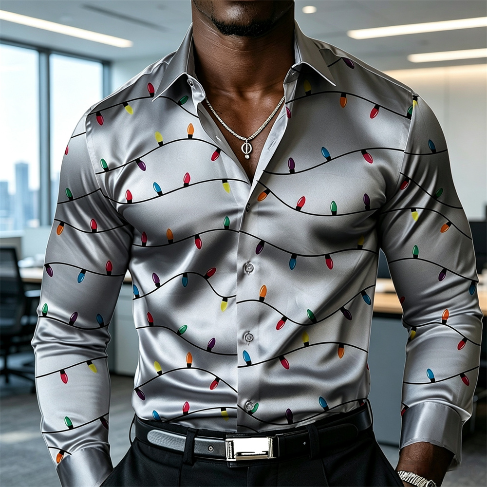 Weihnachts-Herrenhemd mit Late – Mens Satin Silk Dress Shirt Bewertung und Preis