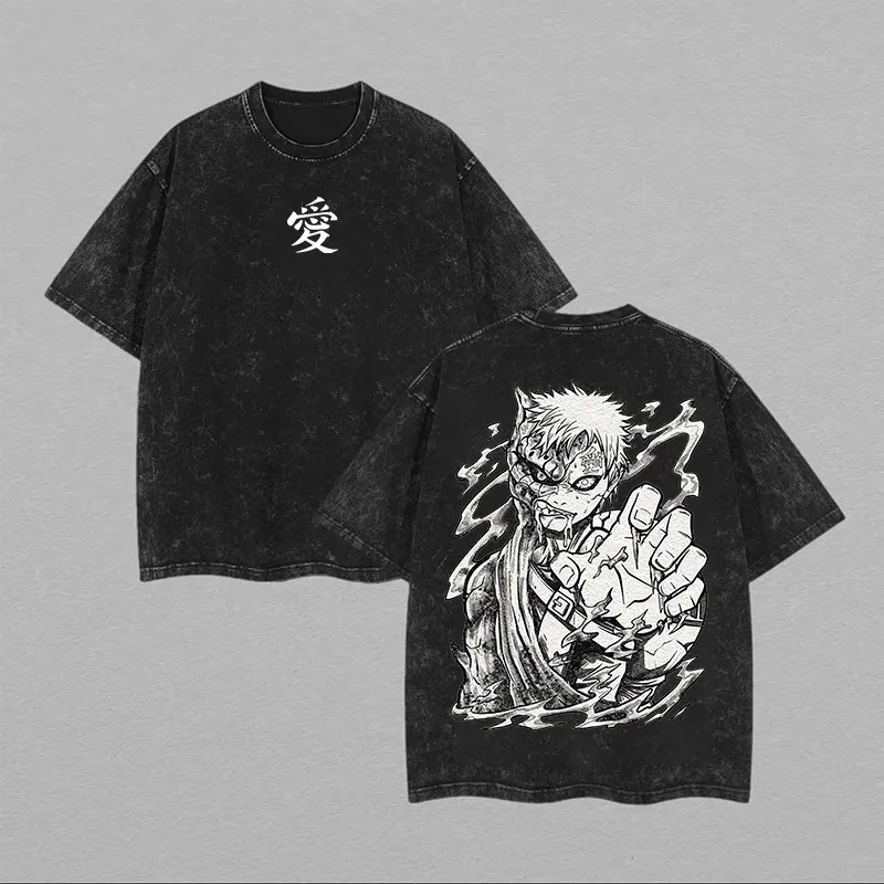 Naruto Gaara T-Shirt Love Shuk – Acid Wash Vintage Graphic T Shirt Bewertung und Preis