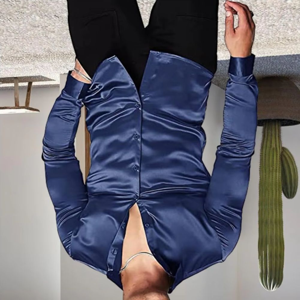 Stilvolles Herrenhemd aus glän – Mens Satin Silk Dress Shirt Bewertung und Preis
